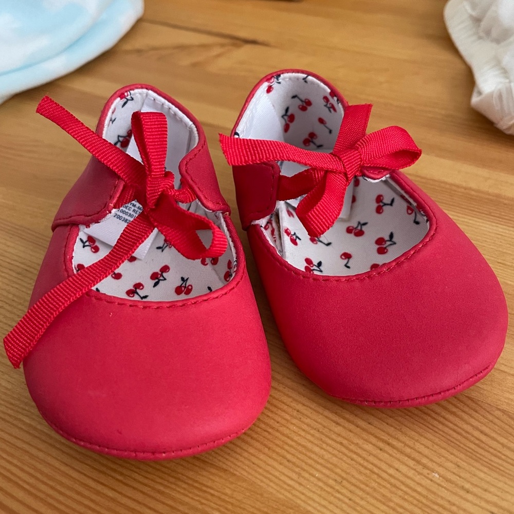 Janie and Jack | Baby Girl Shoes | Red Shoes | 3-6 months baby